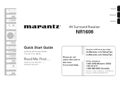 Marantz NR1608 Quick Start Guide in English