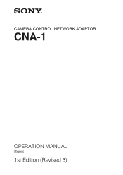Sony CNA-1 Operation Guide