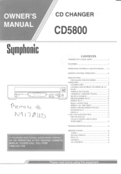Symphonic CD5800 Owner's Manual