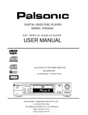 Palsonic DVD3000 Owners Manual