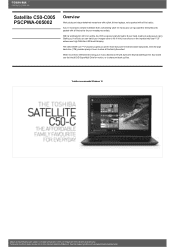 Toshiba C50 PSCPWA-005002 Detailed Specs for Satellite C50 PSCPWA-005002 AU/NZ; English