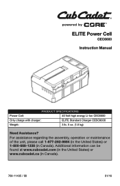 Cub Cadet CCE400 40V Battery Manual