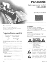 Panasonic SBAS35 SBAS35 User Guide