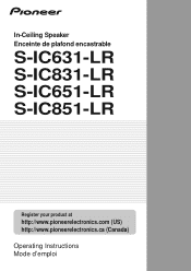 Pioneer S-IC851-LR Owner's Manual