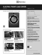 Electrolux EFME627UIW Product Specifications Sheet English
