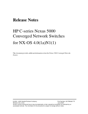 HP StorageWorks SN6000C HP C-series Nexus 5000 Converged Network Switches for NX-OS 4.0(1a)N1(1) Release Notes (AA-RWQ2A-TE, June 2009)