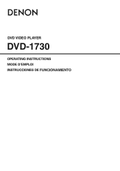 Denon DVD-1730 Owners Manual - Spanish