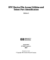 HP rp7405 DTC Device File Access Utilities and Telnet Port Identification