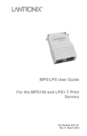 Lantronix MPS100 LPS1-T & MPS100 - User Guide