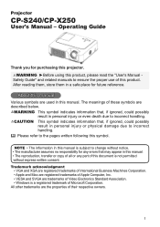 Hitachi CP-X250W User Manual