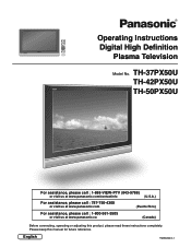 Panasonic TH-50PX50 Operating Instructions