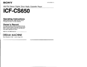 Sony ICF-CS650 Users Guide