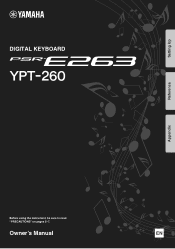 Yamaha PSR-E263 PSR-E263 YPT-260 Owners Manual