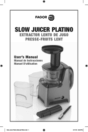 Fagor Slow Juicer Platino Slow Juicer Platino Manual