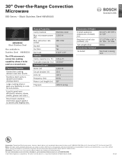 Bosch HMV8044U Product Spec Sheet