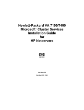 HP D7171A Hewlett-Packard VA 7100/7400 Microsoft Cluster Services Installation Guide for HP Netservers