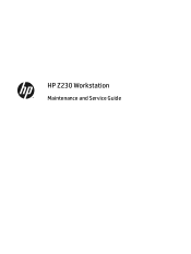 HP Z230 Maintenance and Service Guide