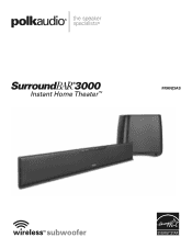 Polk Audio SurroundBar 3000 SurroundBar 3000 IHT Manual - French