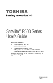 Toshiba P500-BT2G22 User Guide