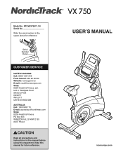 NordicTrack Vx 750 Instruction Manual