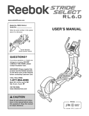 Reebok Stride Select Rl 6.0 Elliptical English Manual