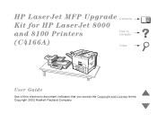 HP 8000n HP LaserJet MFP Upgrade Kit for HP LaserJet 8000 and 8100 Printers - User Guide, not orderable