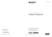 Sony VPL-HW20A Operating Instructions