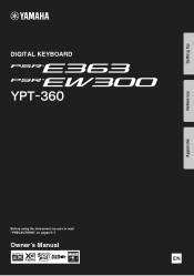 Yamaha PSR-EW300 PSR-E363 PSR-EW300 YPT-360 Owners Manual
