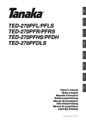 Tanaka TED-270PFL Owner's Manual