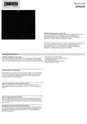 Zanussi ZIFN644K Specification Sheet