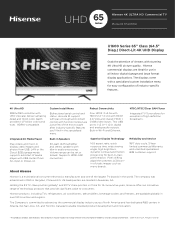 Hisense 65U1600 Spec Sheets