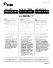 RedMax EBZ8500RH Parts List