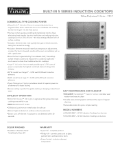 Viking Induction Cooktop Two-Page Specifications Sheet