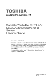 Toshiba Satellite S50-BST2NX5 Satellite L40/L50/L70/S40/S50/S70-B Series Windows 8.1 User's Guide