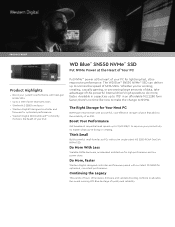 Western Digital Blue SN550 NVMe SSD Drive Specification Sheet