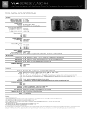JBL VLA901Hi Spec Sheet