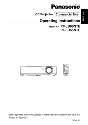 Panasonic PT-LB55NTE Operating Instructions