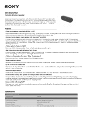 Sony SRS-XB20 Marketing Specification Black