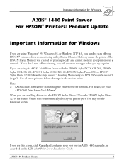 Epson C1440AXIS Addendum - User Manual