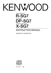 Kenwood DP-SG7 User Manual