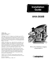 Adaptec AHA-2930 Installation Guide