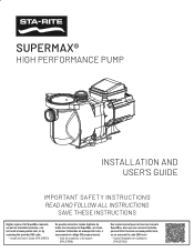 Pentair SuperMax High Performance Pumps SuperMax Installation Guide - English