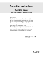 Asko T754C User manual 8092760 Asko T754C EN