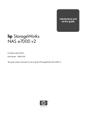 HP StorageWorks e7000 hp StorageWorks NAS e7000 v2 Maintenance and Service Guide