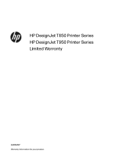 HP DesignJet T850 Limited Warranty