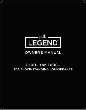 Polk Audio LEGEND L800 Owner Manual