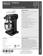 Waring WSM10L Specifications Sheet
