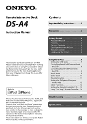 Onkyo DS-A4 Instruction Manual