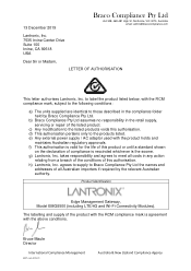 Lantronix EMG AUS Letter of Authorization: Lantronix EMG8500