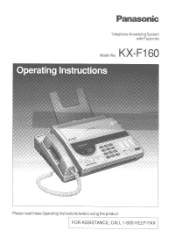 Panasonic KXF160 KXF160 User Guide